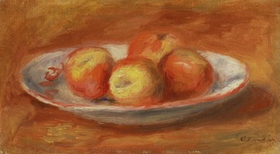 Still Life with Four Apples on a Plate by Pierre Auguste Renoir